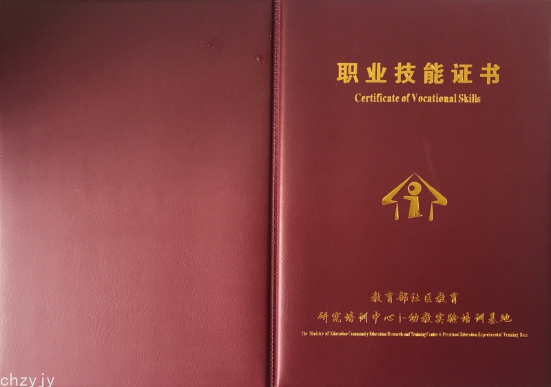 职业技能证书样本