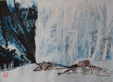 周红作品2《瀑布》