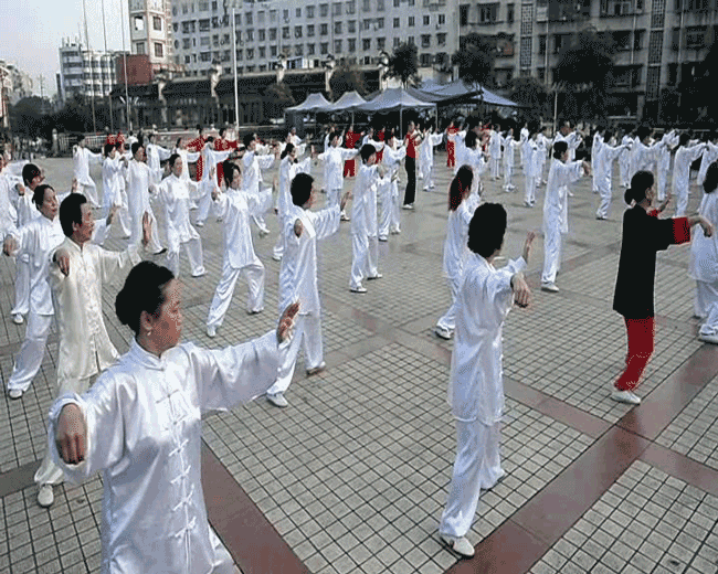 太极拳班刻苦演练2