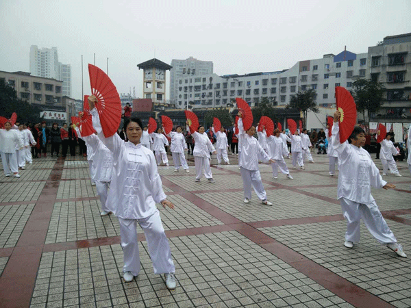 2016下期散学典礼   功夫扇表演