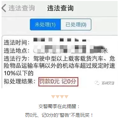 罚0元记0分