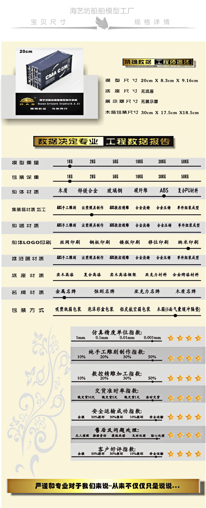 1:30达飞轮CMA CGM集装箱模型定做