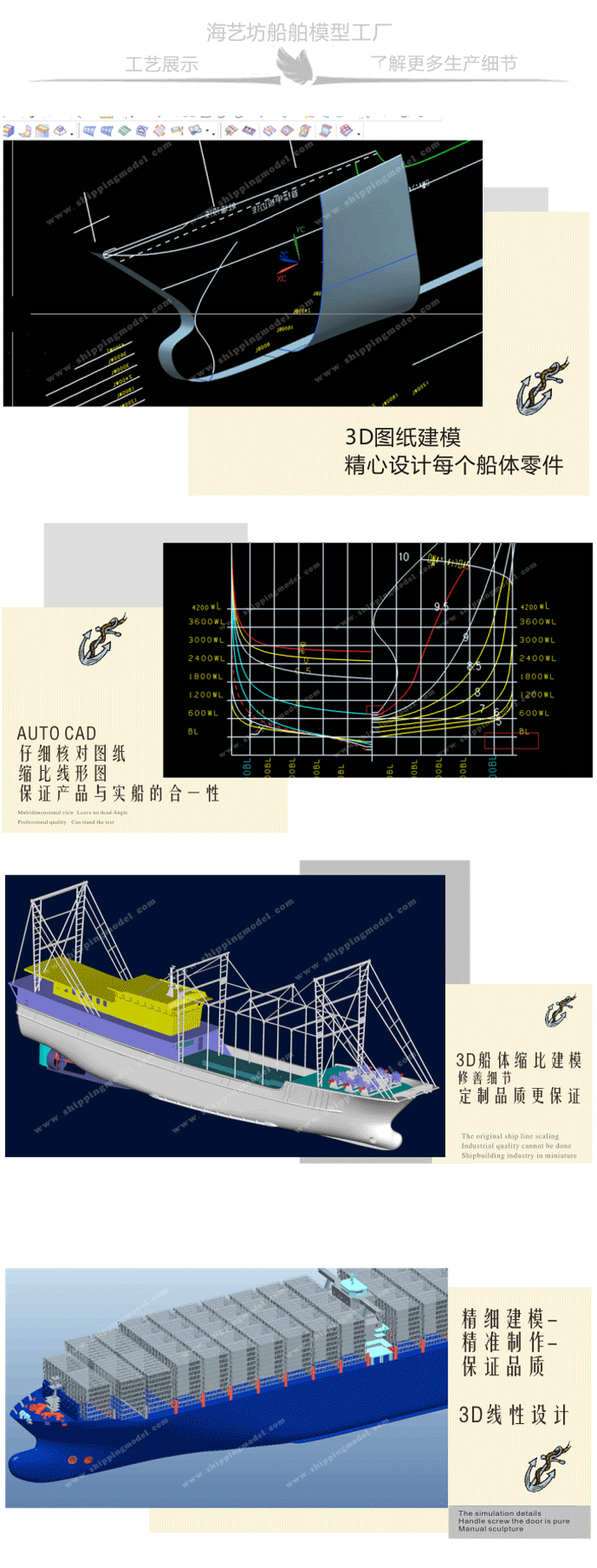 100cm科考船模型定制