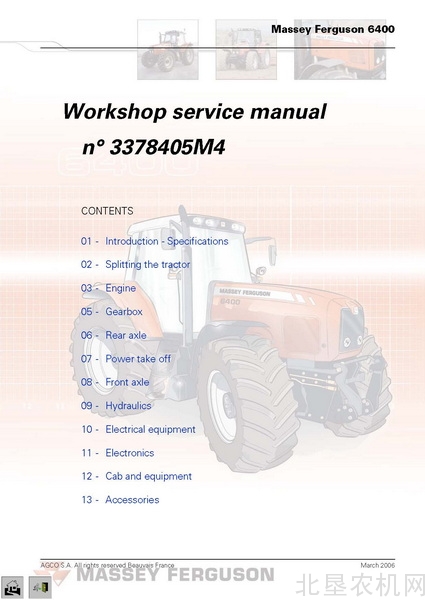 麦赛福格森 MF 6495 Tractor 零件目录