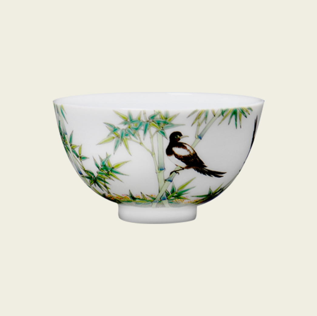 清·雍正 珐琅彩节节双喜杯