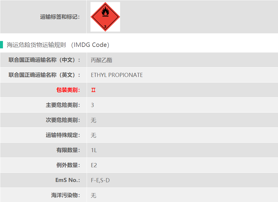丙酸乙酯危险品海运出口