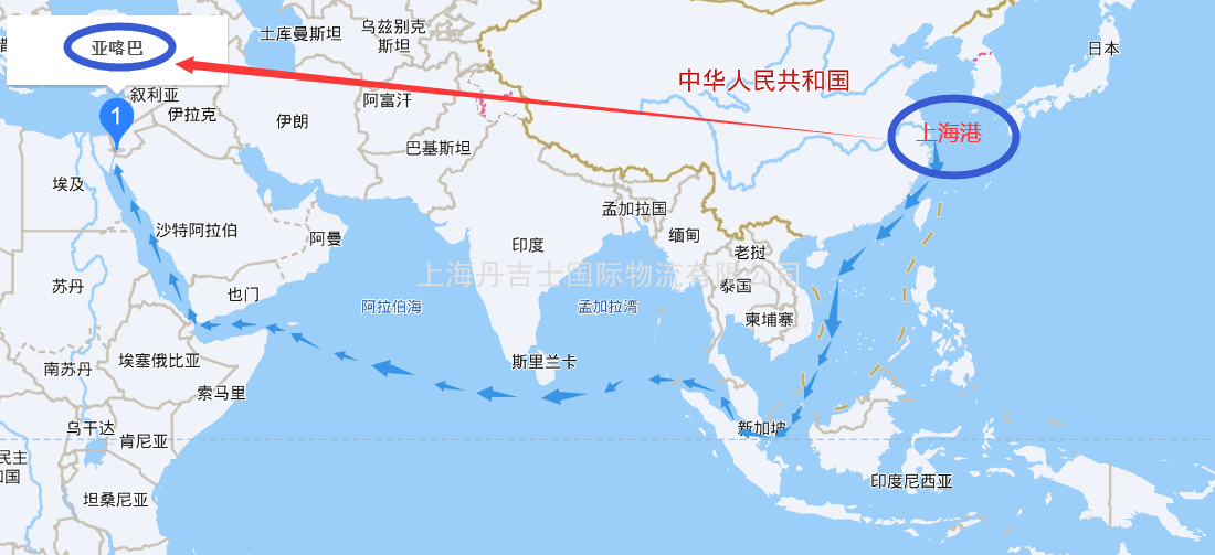 海运到约旦亚喀巴港口