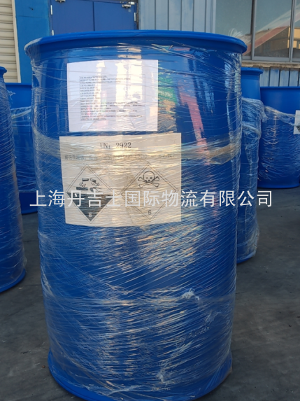 上海港危险品海运出口曼谷案例：UN1835 8类腐蚀性货物208L塑料桶装小柜80桶