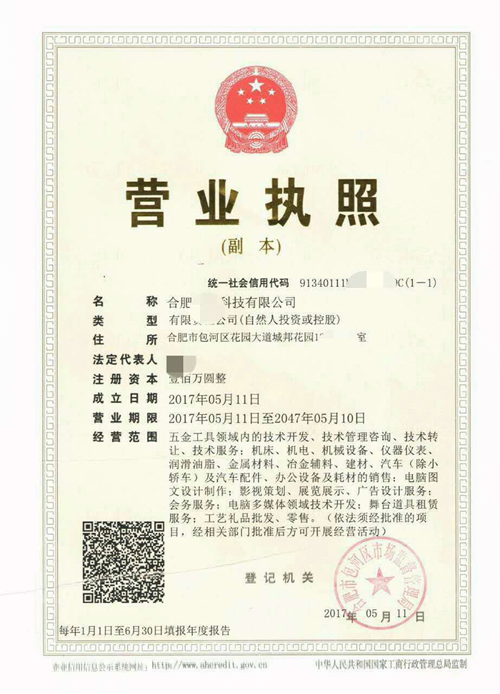 营业执照副本丨技术行业