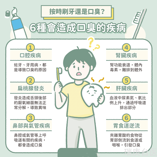 按時(shí)刷牙還是口臭？6種會(huì)造成口臭的疾病