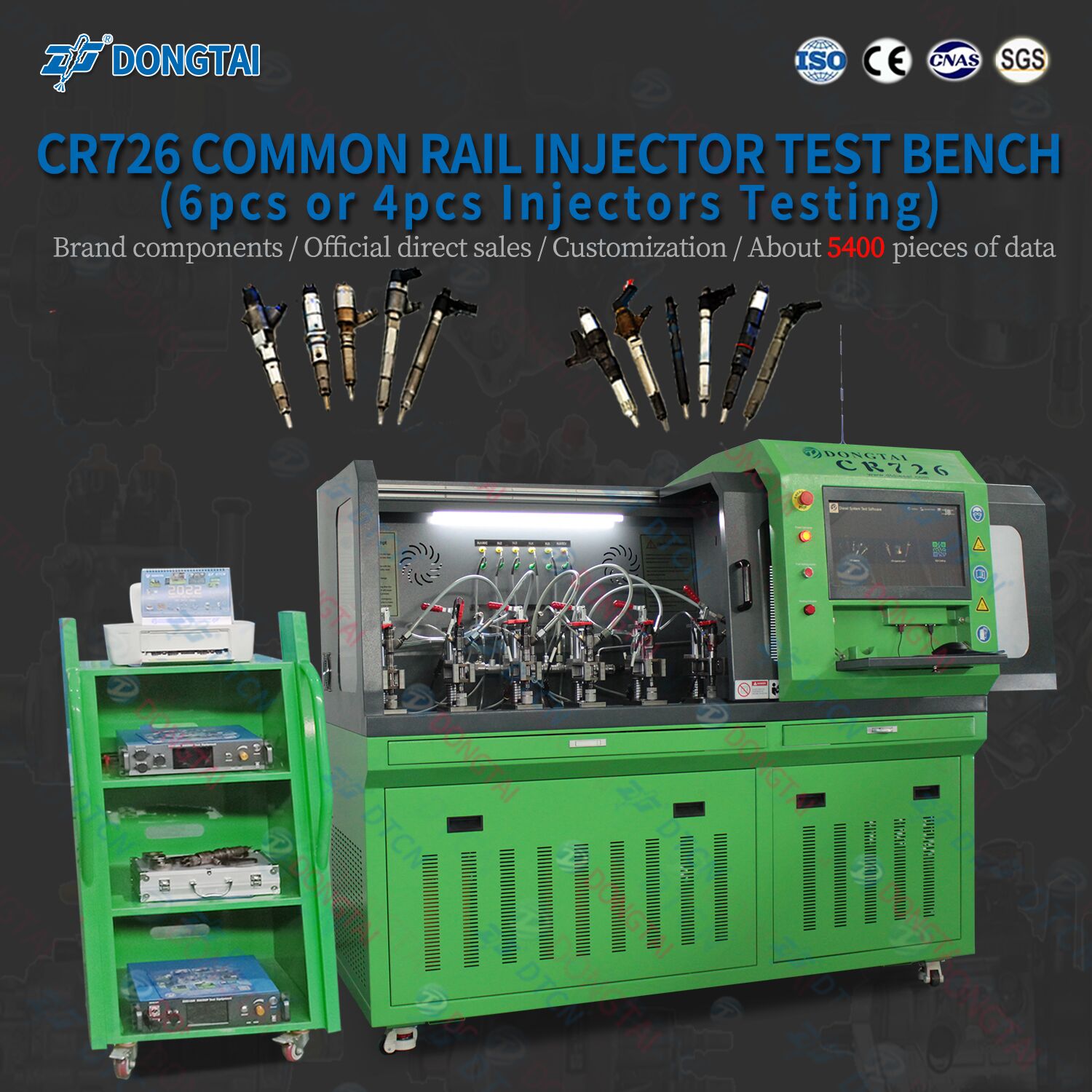 CR726 could test 4 or 6 pcs common rail injectors test bench