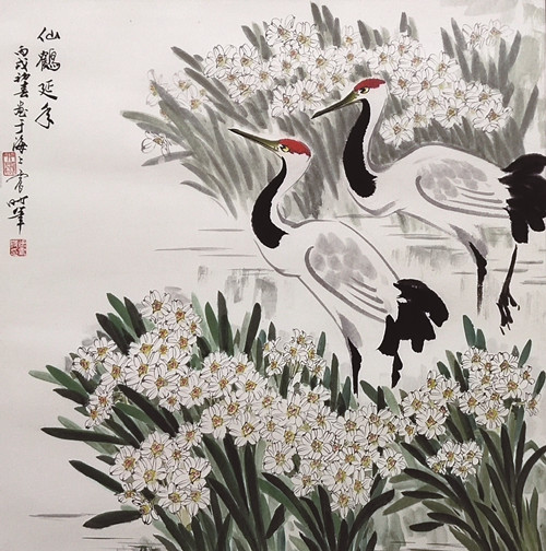 仙鹤延年