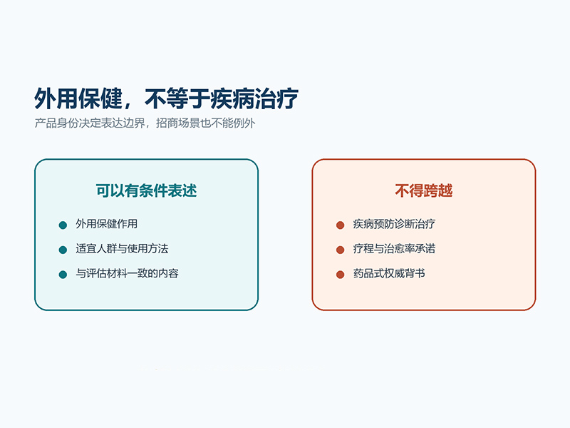 外用保健用品能宣传治疗吗？招商前守住的红线